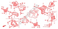 APOIOS MOTOR(MT) (SOHC/SOHC VTEC) para Honda CIVIC 1.5ILS 4 portas 5 velocidades manuais 2000