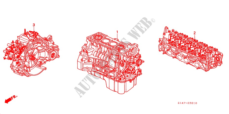 CONJ. MOTOR/ CONJ. CAIXA VELOCIDADES para Honda ACCORD 1.8IS 4 portas automática de 4 velocidades 2000