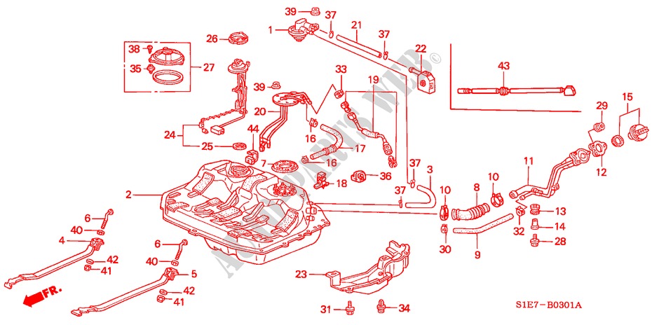 DEPOSITO COMBUSTIVEL(DIESEL) para Honda CIVIC AERODECK 2.0ITD 5 portas 5 velocidades manuais 1998