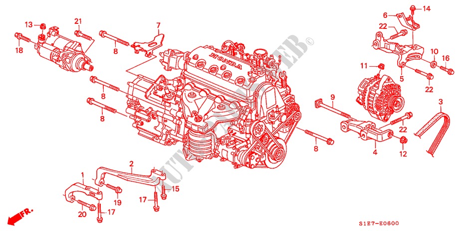 SUPORTE ALTERNADOR(SOHC) para Honda CIVIC AERODECK 1.4IS 5 portas automática de 4 velocidades 1998