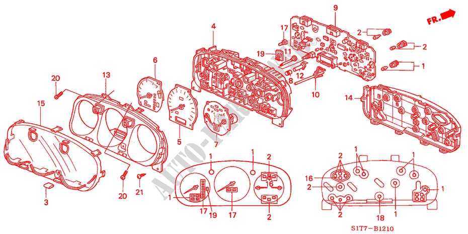 INSTRUMENTOS COMBINADOS COMPONENTES para Honda ACCORD 1.8ISE 4 portas automática de 4 velocidades 2002