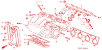 COLECTOR ADMISSAO(TYPE R) para Honda CIVIC TYPE R 3 portas 6 velocidades manuais 2004