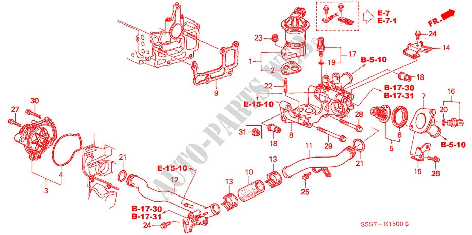 BOMBA AGUA/SENSOR (1.4L/1.6L) para Honda CIVIC 1.4LS 3 portas 5 velocidades manuais 2001