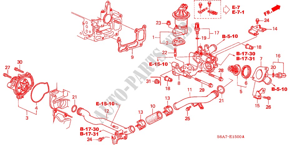 BOMBA AGUA/SENSOR(1.4L/1.5L/1.6L/1.7L) para Honda CIVIC 1.6S 5 portas 5 velocidades manuais 2001