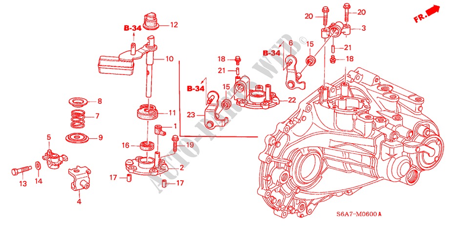 TIRANTE MUDANCAS/SUPORTE MUDANCAS (1.4L/1.5L/1.6L/1.7L) para Honda CIVIC 1.6LS 5 portas 5 velocidades manuais 2001