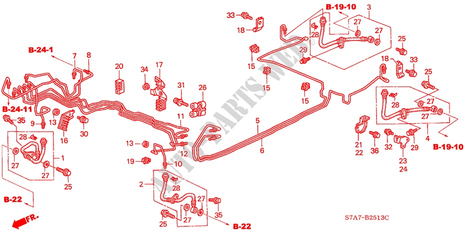 TUBAGENS TRAVAOES(ABS) (2.0L) (D.) para Honda STREAM 2.0SE        SPORT 5 portas automática de 5 velocidades 2001