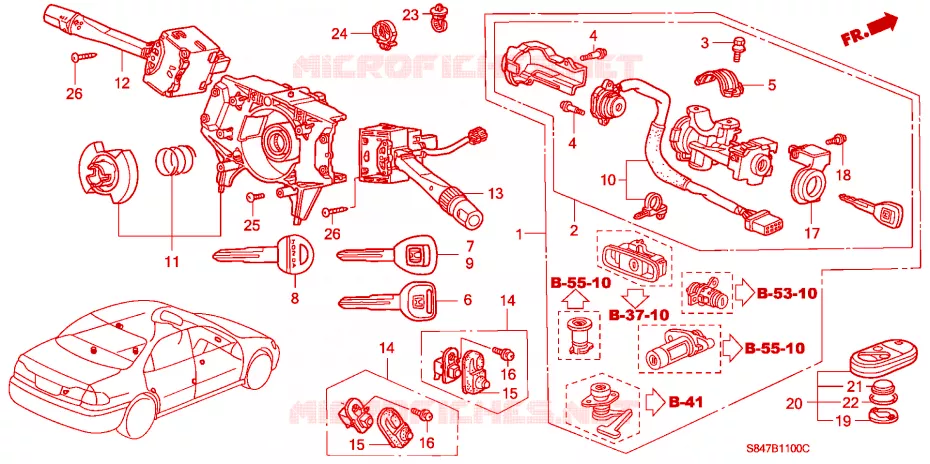 INTERRUPTOR COMBINADO(LH) Honda  ACCORD 2001 EX automática de 4 velocidades 