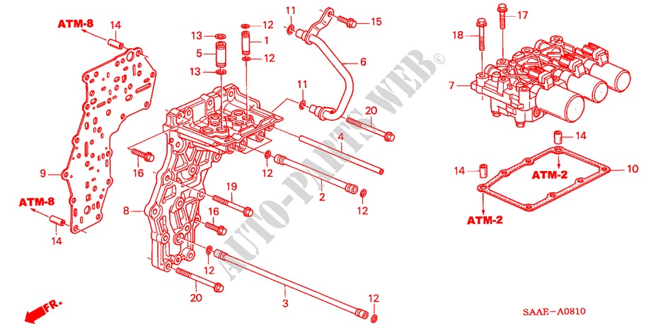 CORPO DA VALVULA DE CONTROLE para Honda JAZZ 1.4 SE       SPORT 5 portas totalmente automática CVT 2004