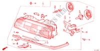 FAROL para Honda LEGEND V6 2.7I 4 portas automática de 4 velocidades 1988