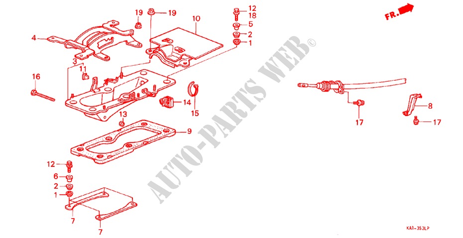 CONTROLO ALAVANCA SELECT. para Honda LEGEND V6 2.5I 4 portas automática de 4 velocidades 1987