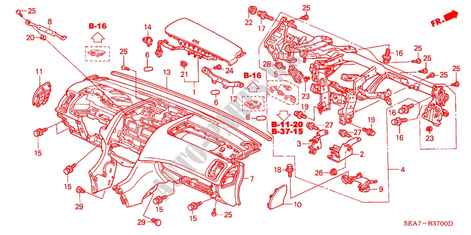 PAINEL INSTRUMENTOS(LH) para Honda ACCORD 2.4 EXECUTIVE 4 portas 6 velocidades manuais 2005
