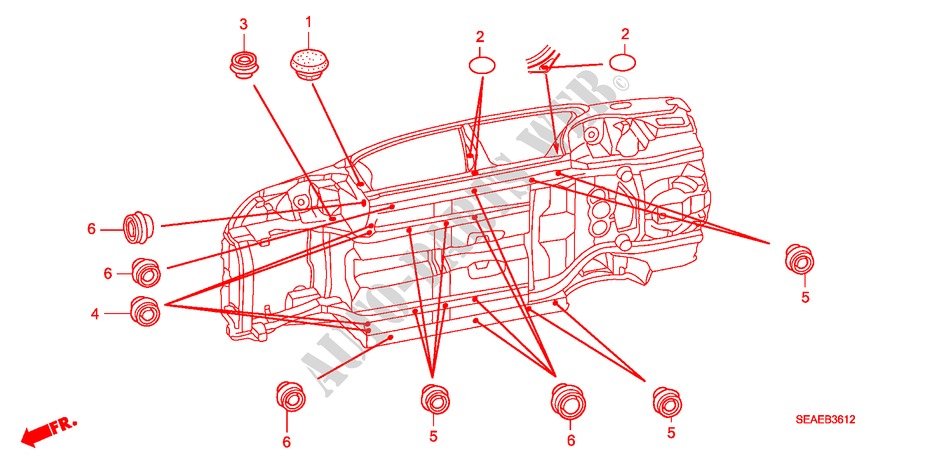 OLHAL(INFERIOR) para Honda ACCORD 2.2 SPORT SE 4 portas 6 velocidades manuais 2008