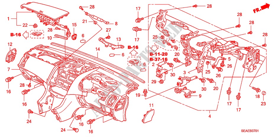 PAINEL INSTRUMENTOS(D.) para Honda ACCORD 2.2 EXECUTIVE 4 portas 6 velocidades manuais 2008