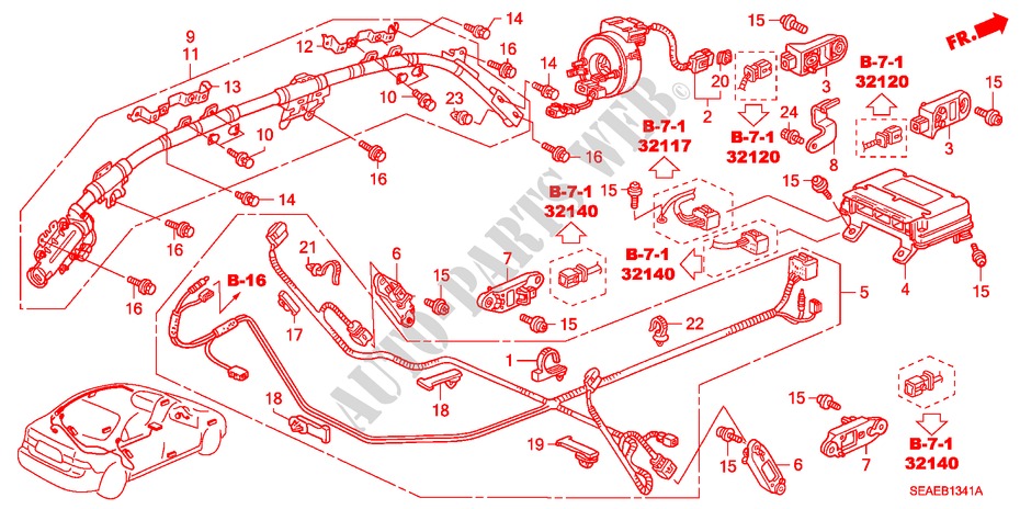 UNIDADE SRS(D.) para Honda ACCORD 2.2 EXECUTIVE 4 portas 6 velocidades manuais 2008