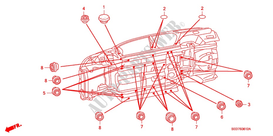 OLHAL(INFERIOR) para Honda ACCORD TOURER 2.4 TYPE S 5 portas 6 velocidades manuais 2005