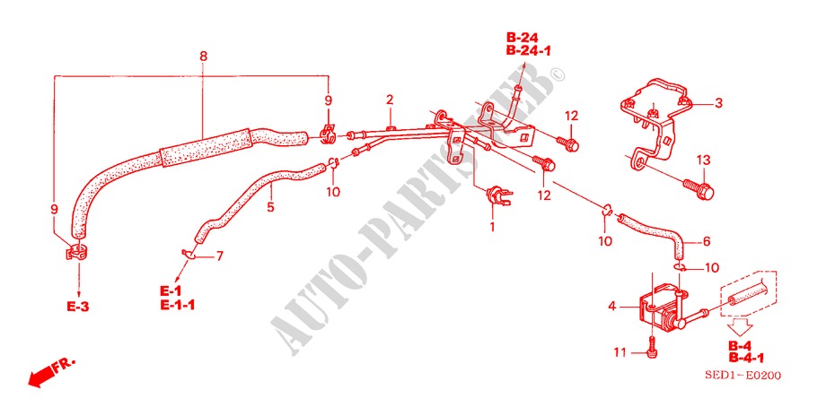 TUBO METALICO INSTALACAO/TUBAGEM para Honda ACCORD TOURER 2.0 COMFORT 5 portas automática de 5 velocidades 2003