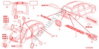 EMBLEMAS/ETIQUETAS CUIDADO para Honda ACCORD TOURER 2.0 COMFORT 5 portas 5 velocidades manuais 2006