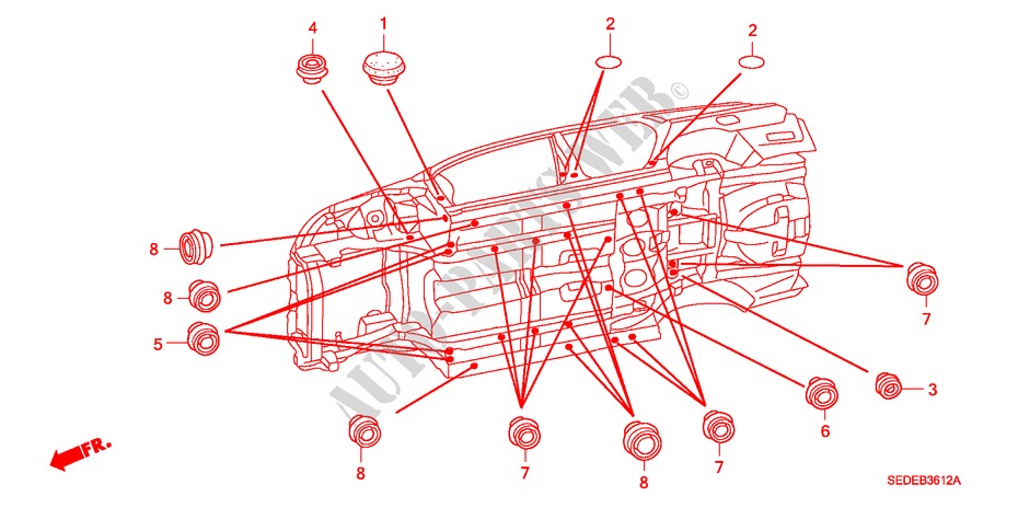 OLHAL(INFERIOR) para Honda ACCORD TOURER 2.0 SE 5 portas 5 velocidades manuais 2007