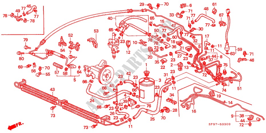 TUBAGEN DIRECCAO ASSIST. para Honda PRELUDE 2.0I-16 4WS 2 portas 5 velocidades manuais 1991