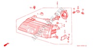 FAROL(2) para Honda CIVIC 1.6I-16 3 portas 5 velocidades manuais 1991