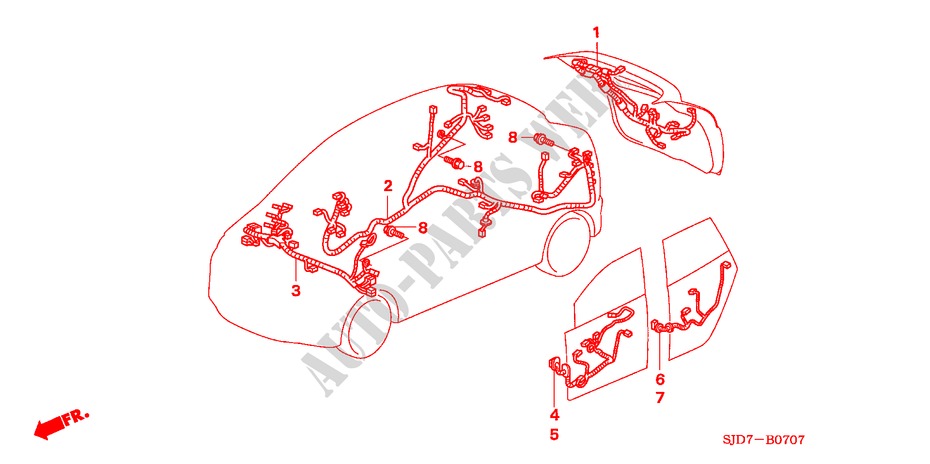 CABLAGEM(4) (D.) para Honda FR-V 1.8 SE 5 portas automática de 5 velocidades 2007