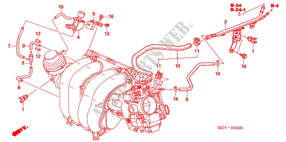 TUBO METALICO INSTALACAO/TUBAGEM (2.0L) para Honda FR-V 2.0 COMFORT 5 portas 6 velocidades manuais 2006