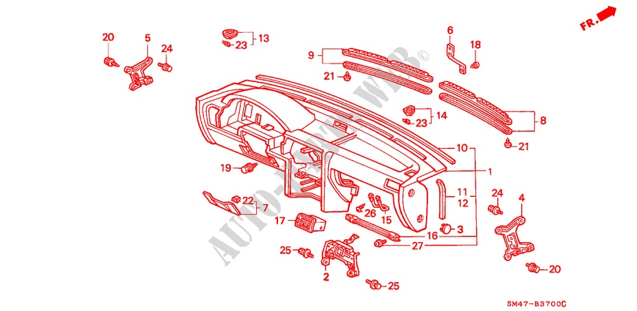PAINEL INSTRUMENTOS(LH) para Honda ACCORD 2.2I 4 portas 5 velocidades manuais 1991