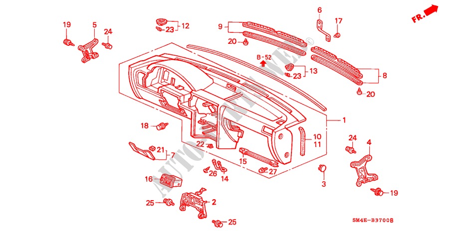 PAINEL INSTRUMENTOS(LH) para Honda ACCORD 2.0 4 portas automática de 4 velocidades 1993