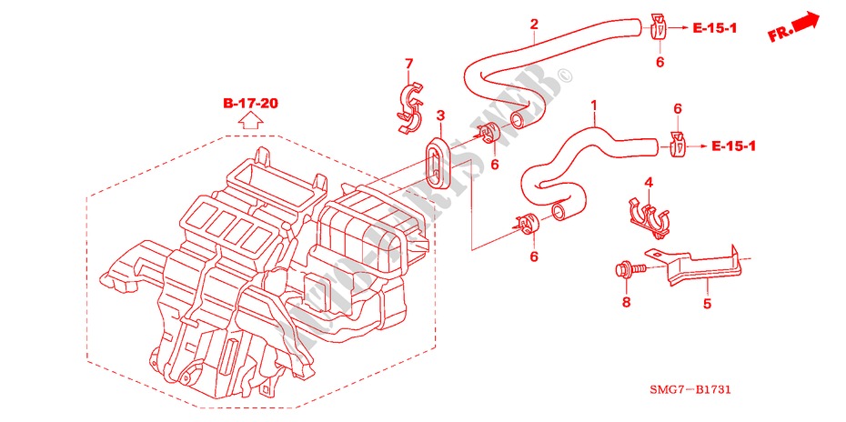 TUBO FLEXIVEL LAVA(LH)(1.8L) para Honda CIVIC 1.8 SPORT 5 portas transmissão inteligente 2006