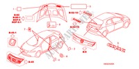 EMBLEMAS/ETIQUETAS CUIDADO para Honda CIVIC 1.8 EXECUTIVE 5 portas 6 velocidades manuais 2009