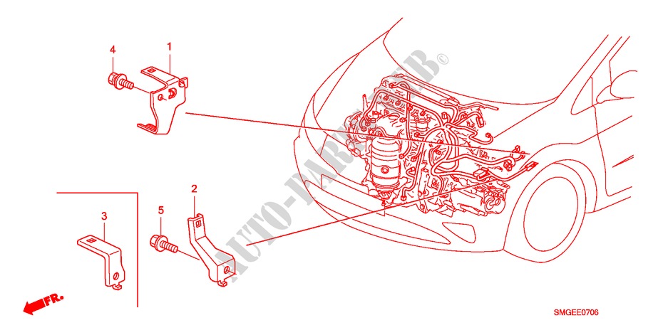 ESTEIO DO ARNES DO MOTOR(1.8L) para Honda CIVIC 1.8 EXECUTIVE 5 portas 6 velocidades manuais 2009