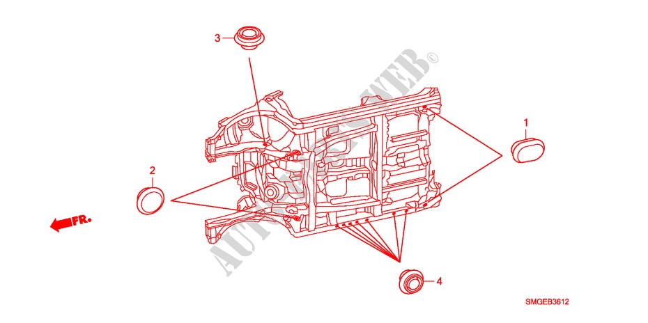OLHAL(INFERIOR) para Honda CIVIC 1.8 EXECUTIVE 5 portas 6 velocidades manuais 2009