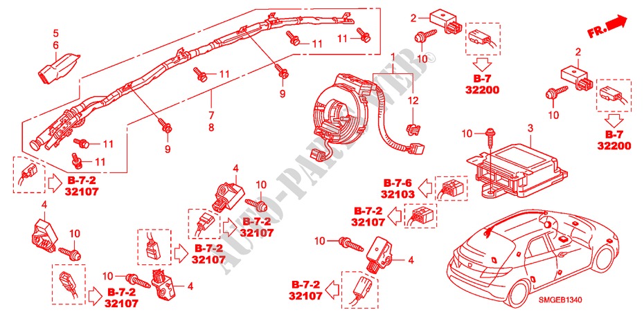 UNIDADE SRS(LH) para Honda CIVIC 1.8 EXECUTIVE 5 portas 6 velocidades manuais 2009
