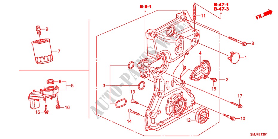 BOMBA OLEO(1.8L) para Honda CIVIC 1.8EX 5 portas automática de 5 velocidades 2011