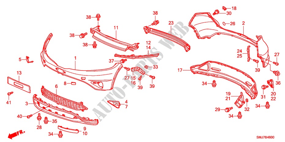 PARA CHOQUES para Honda CIVIC 1.4COMFORT 5 portas transmissão inteligente 2011