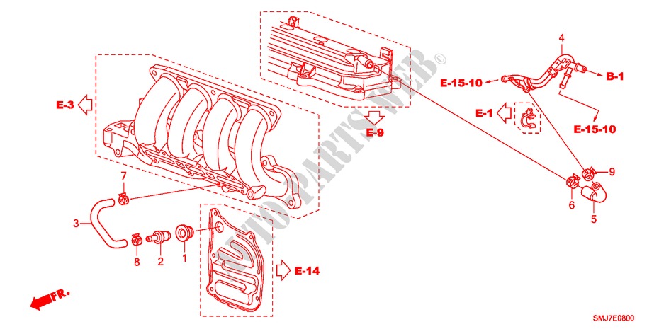 TUBO METALICO RESPIRACAO(1.4L) para Honda CIVIC 1.4SPORT 5 portas transmissão inteligente 2011