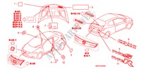EMBLEMAS/ETIQUETAS CUIDADO para Honda CIVIC 2.0 TYPE R    PLUS 3 portas 6 velocidades manuais 2009