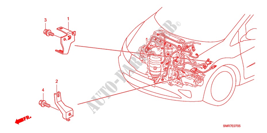 ESTEIO DO ARNES DO MOTOR(1.4L) (1.8L) (2.0L) para Honda CIVIC 1.8 TYPE S 3 portas transmissão inteligente 2007