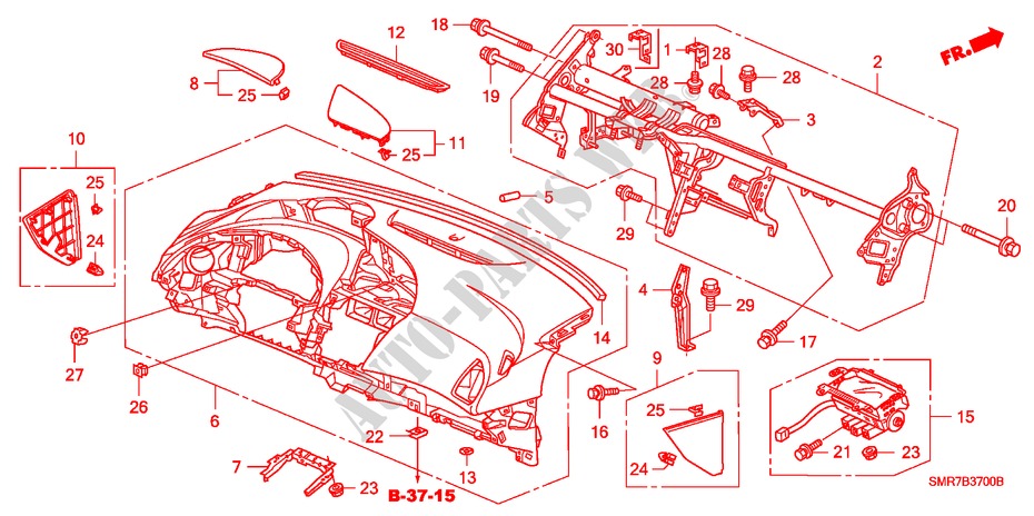 PAINEL INSTRUMENTOS(LH) para Honda CIVIC 2.2 TYPE S     DPF 3 portas 6 velocidades manuais 2008