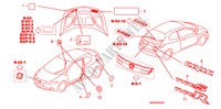 EMBLEMAS/ETIQUETAS CUIDADO para Honda CIVIC 2.0 TYPE-R    PLUS 3 portas 6 velocidades manuais 2010