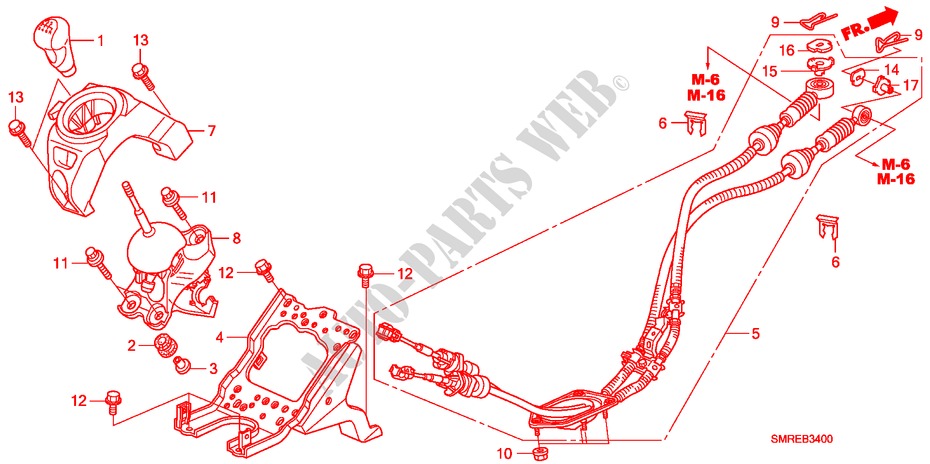 ALAVANCA MUDANCAS(LH)(1.4L)(1.8L)(DIESEL) para Honda CIVIC 1.4 BASE 3 portas 6 velocidades manuais 2011