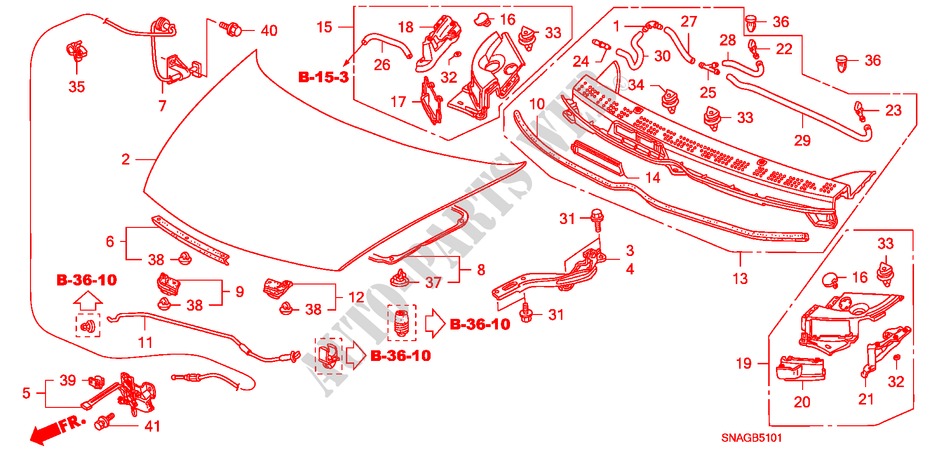 CAPOT MOTOR(D.) para Honda CIVIC 1.8 VXI 4 portas automática de 5 velocidades 2010