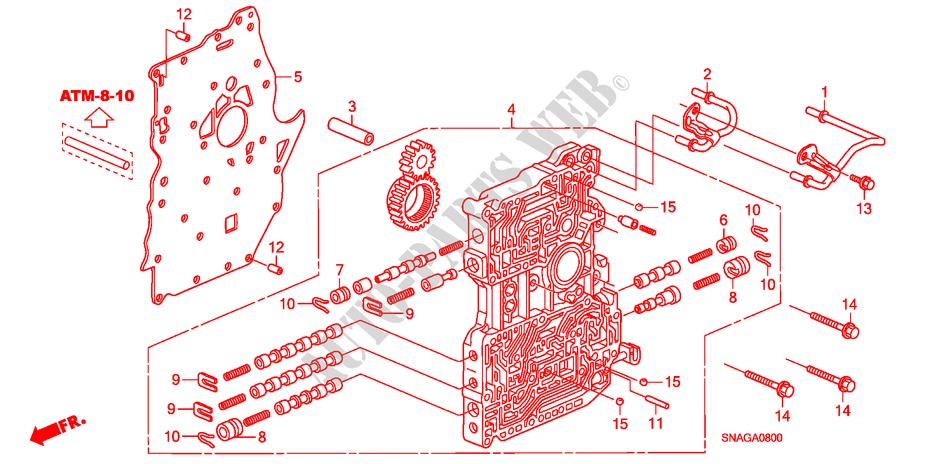 CORPO VALVULA PRINCIPAL para Honda CIVIC 1.6 S 4 portas automática de 5 velocidades 2010