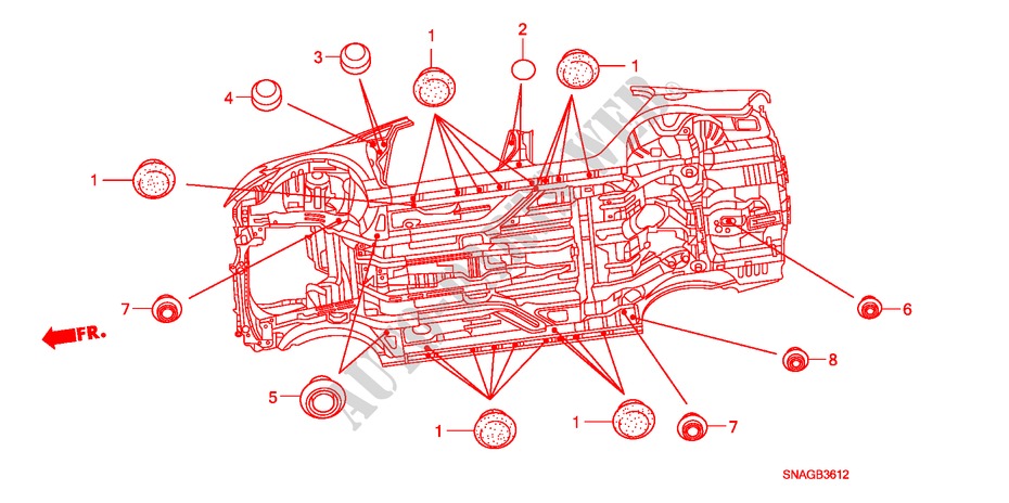 OLHAL(INFERIOR) para Honda CIVIC 1.8 VXI 4 portas automática de 5 velocidades 2010