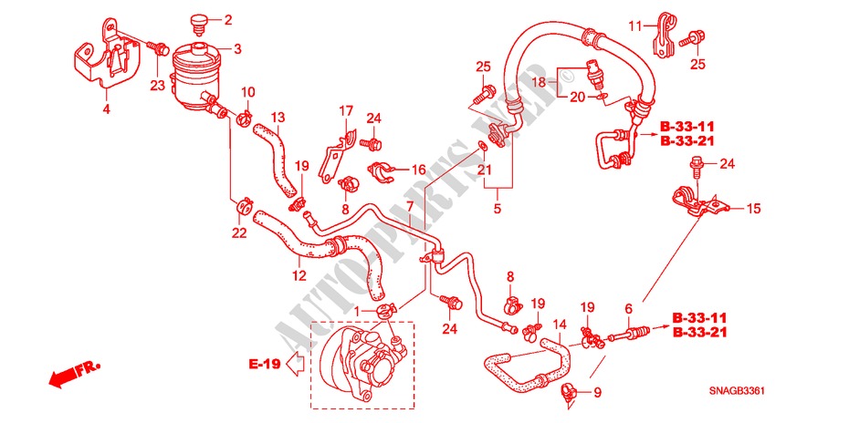 TUBAGENS DIRECCAO ASSIST.(D.)(1) para Honda CIVIC 1.8 VXI 4 portas automática de 5 velocidades 2010