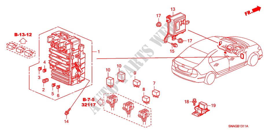 UNIDADE CONTROLO(CABINE)(1)(D.) para Honda CIVIC 1.8 VXI 4 portas automática de 5 velocidades 2010