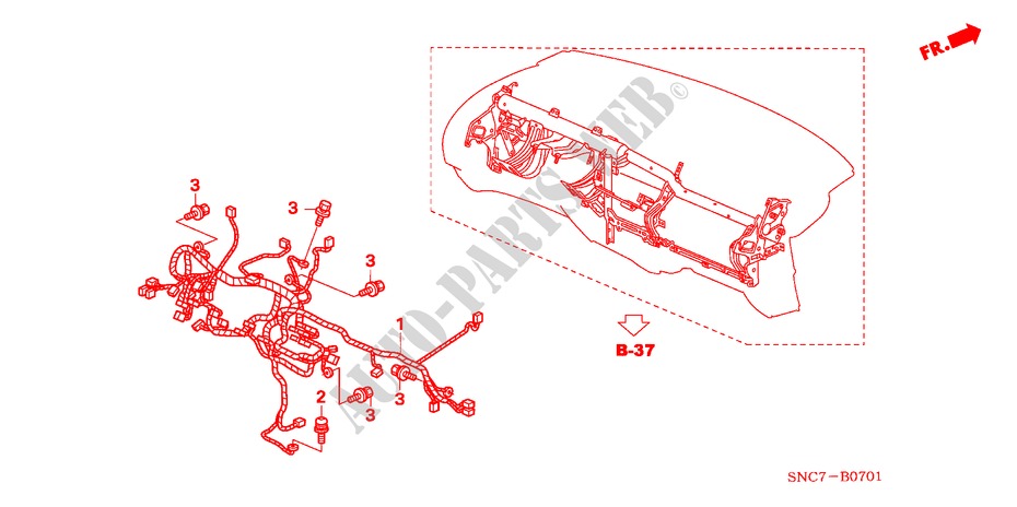 CABLAGEM(LH)(2) para Honda CIVIC HYBRID MX   DAYTIME LIGHT 4 portas totalmente automática CVT 2011