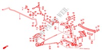 ESTABILIZADOR TRASEIRO/ BRACO INFERIOR TRASEIRO para Honda LEGEND LEGEND 4 portas automática de 4 velocidades 1991