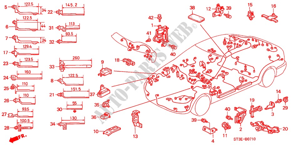 CINTA CABLAGEM/SUPORTE(LH) para Honda CIVIC 1.4IS       L.P.G. 5 portas 5 velocidades manuais 1999