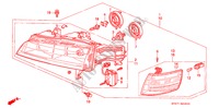 FAROL(KE,KG) para Honda ACCORD COUPE 2.2IES 2 portas automática de 4 velocidades 1994